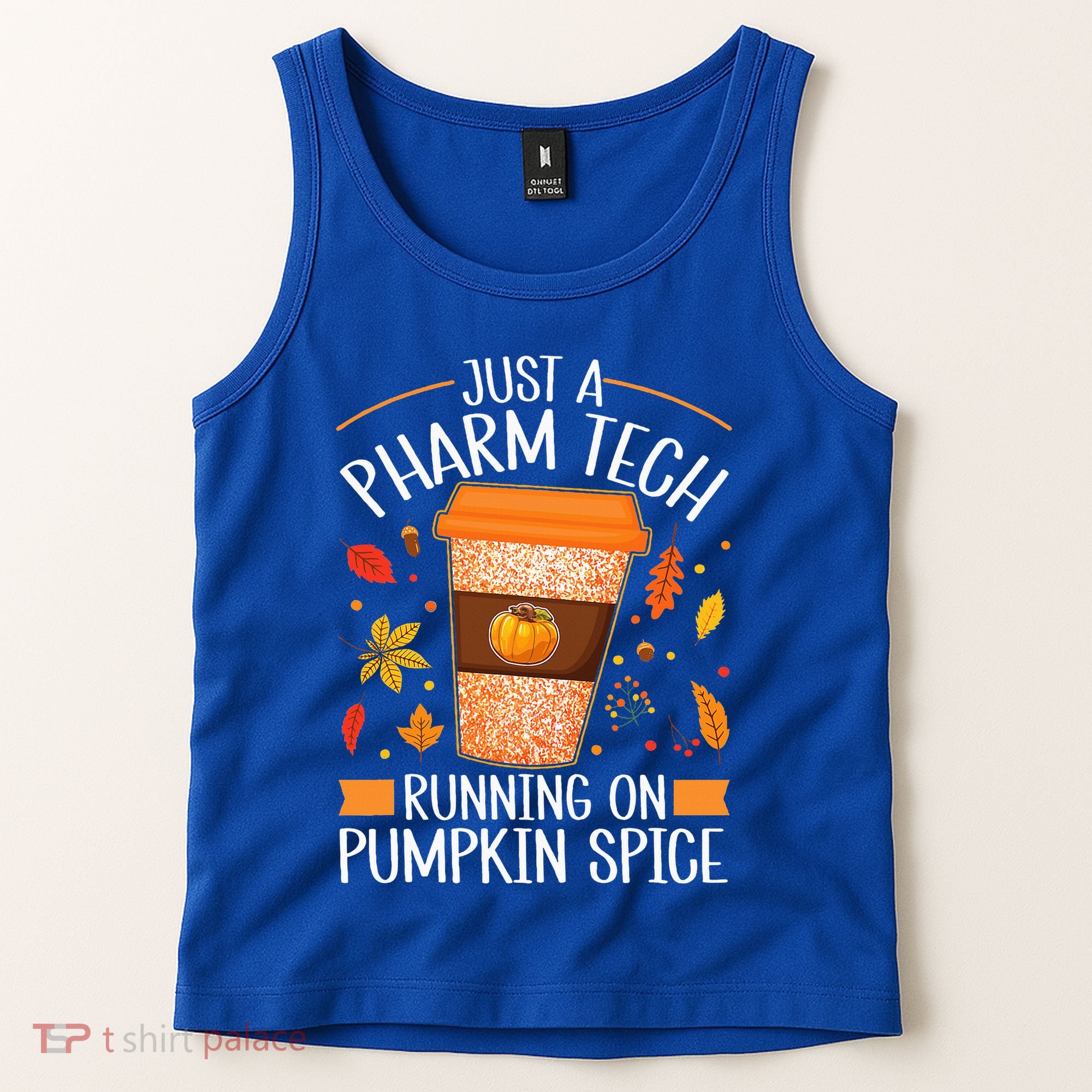 Fall Season Pharm Tech Running On Pumpkin Spice Latte Coffee Tank Top