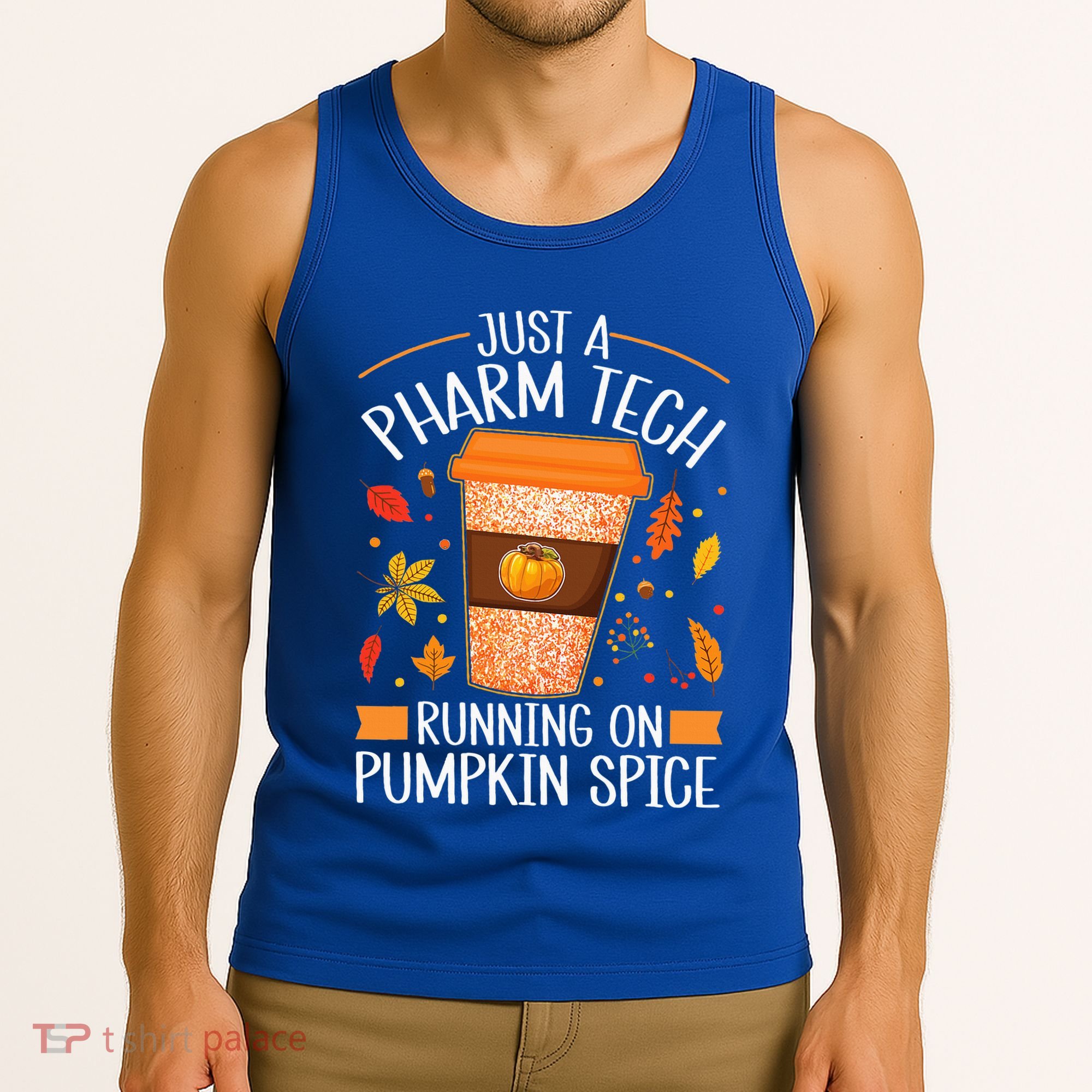 Fall Season Pharm Tech Running On Pumpkin Spice Latte Coffee Tank Top