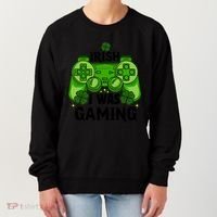 Funny St Patricks Day Irish I Was Gaming Women's Sweatshirt thumb 0