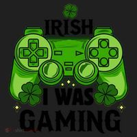 Funny St Patricks Day Irish I Was Gaming Women's Sweatshirt thumb 2