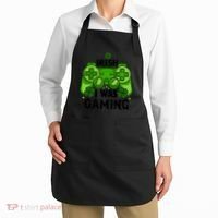 Funny St Patricks Day Irish I Was Gaming Apron thumb 2