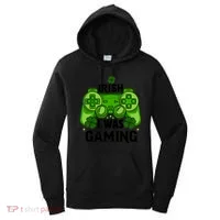 Funny St Patricks Day Irish I Was Gaming Women's Hoodie thumb 0