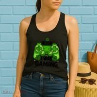 Funny St Patricks Day Irish I Was Gaming Women's Tank Top thumb 2