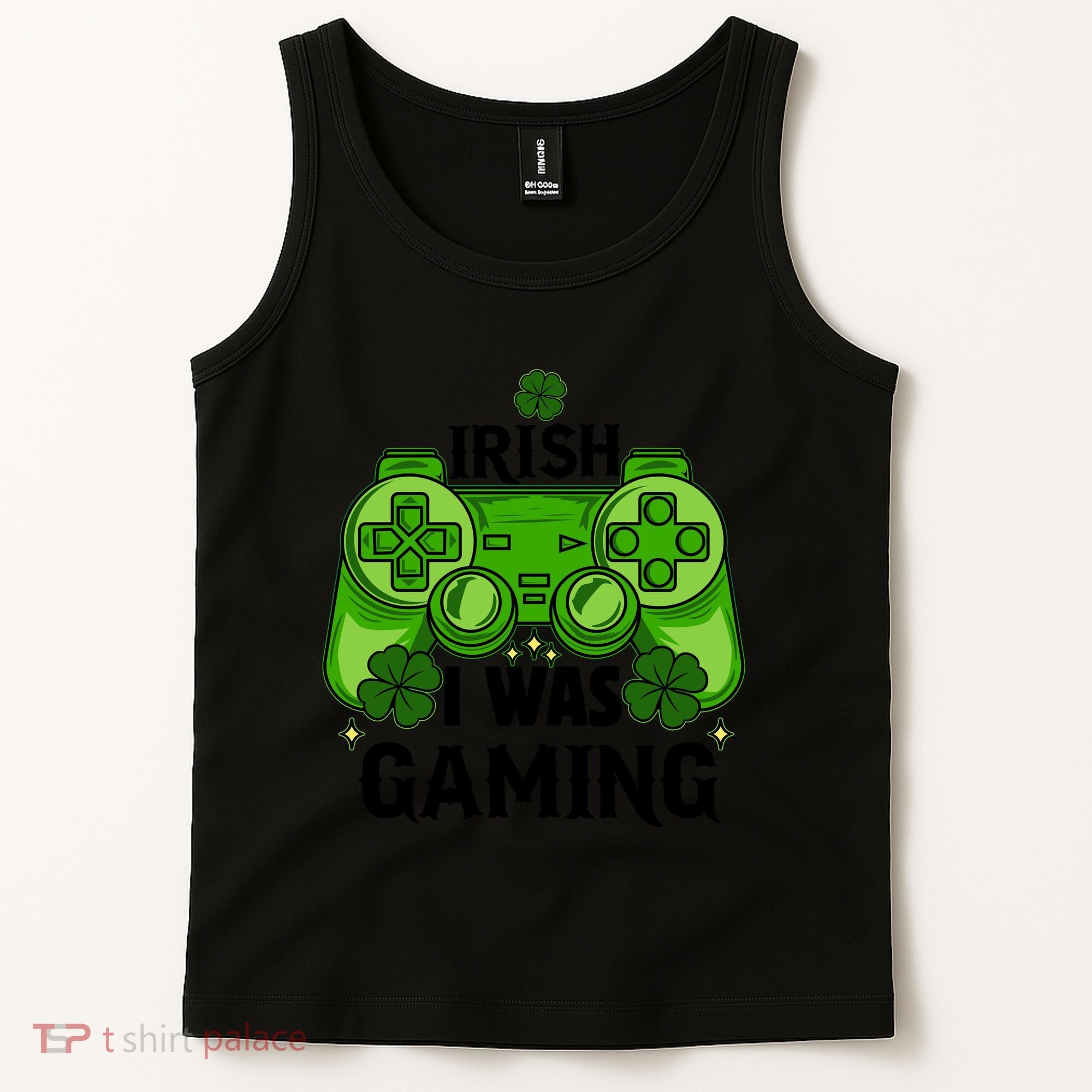 Funny St Patricks Day Irish I Was Gaming Tank Top