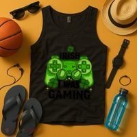 Funny St Patricks Day Irish I Was Gaming Tank Top thumb 4