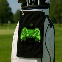 Funny St Patricks Day Irish I Was Gaming Golf Towel thumb 2