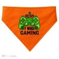 Funny St Patricks Day Irish I Was Gaming USA-Made Doggie Bandana thumb 0