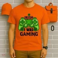 Funny St Patricks Day Irish I Was Gaming T-Shirt thumb 6