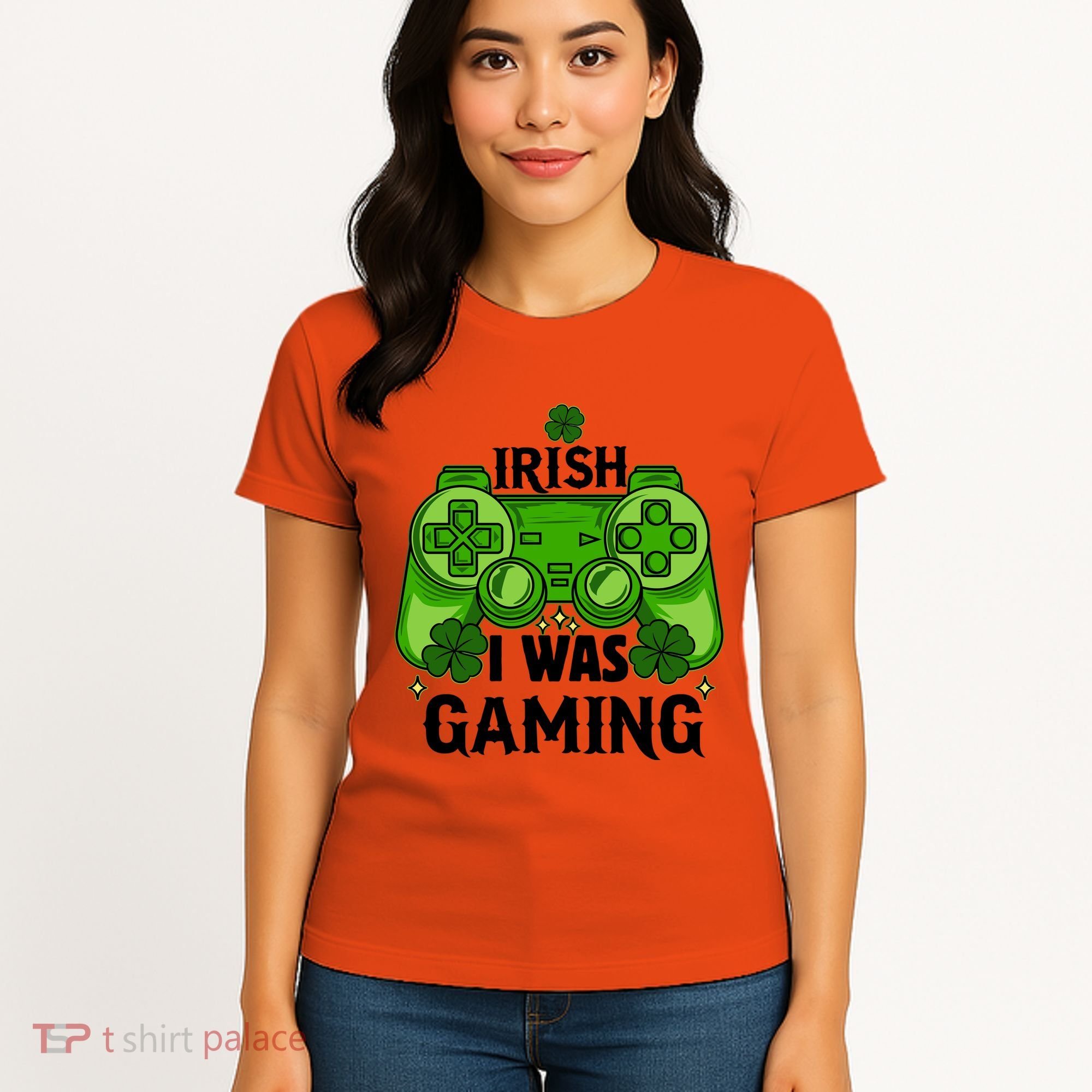 Funny St Patricks Day Irish I Was Gaming Women's T-Shirt