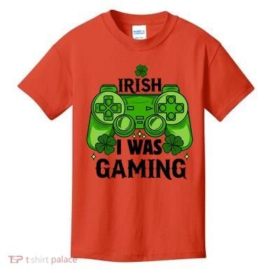 Funny St Patricks Day Irish I Was Gaming Kids T-Shirt