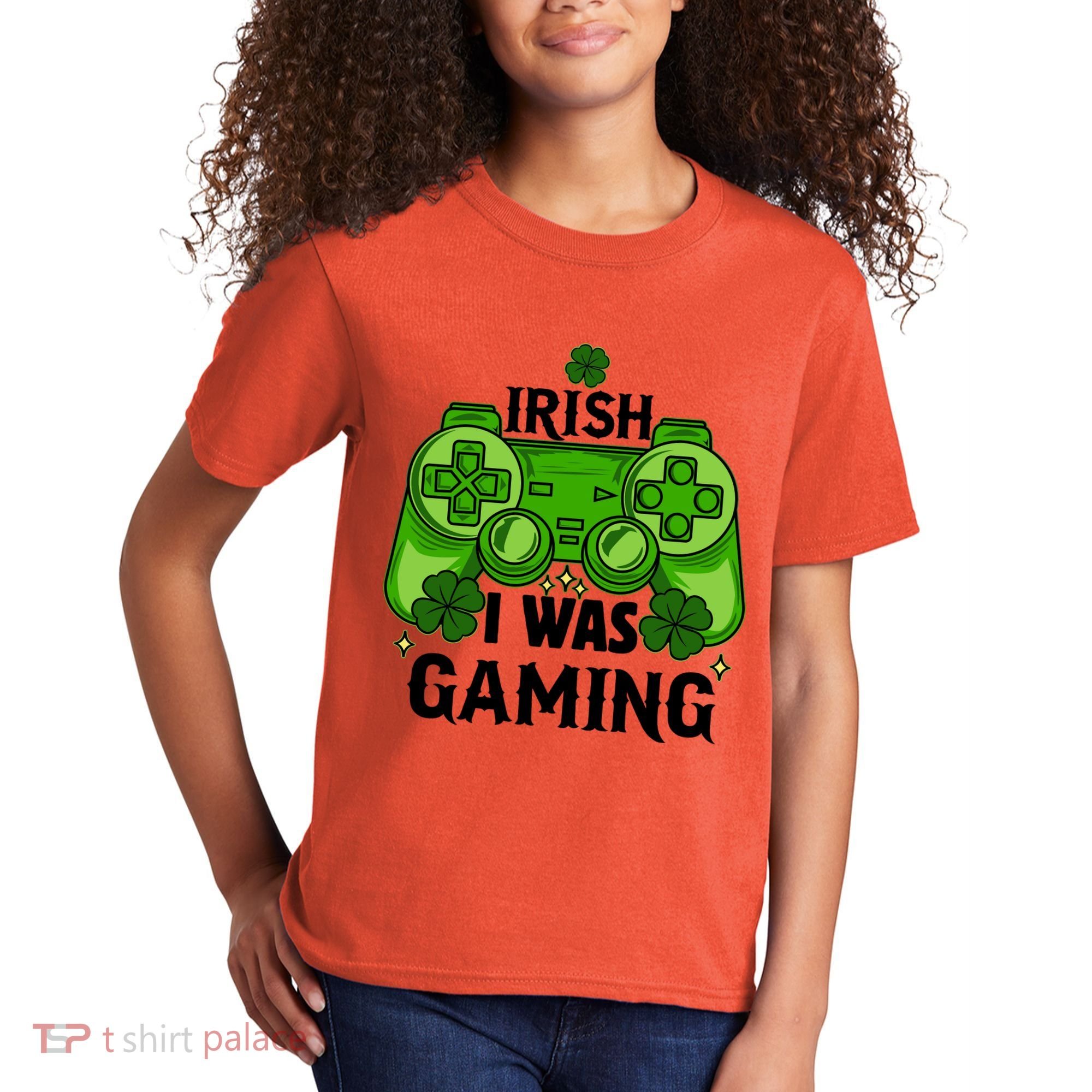 Funny St Patricks Day Irish I Was Gaming Kids T-Shirt