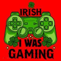 Funny St Patricks Day Irish I Was Gaming Santa Hat thumb 1