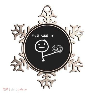Funny Saying Plz Use It Use Your Brain Ornament