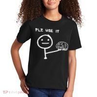 Funny Saying Plz Use It Use Your Brain Kids T-Shirt thumb 2