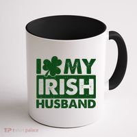 Funny St Patrick's Day I Love My Irish Husband Lucky Shamrock Clover Coffee Mug thumb 1