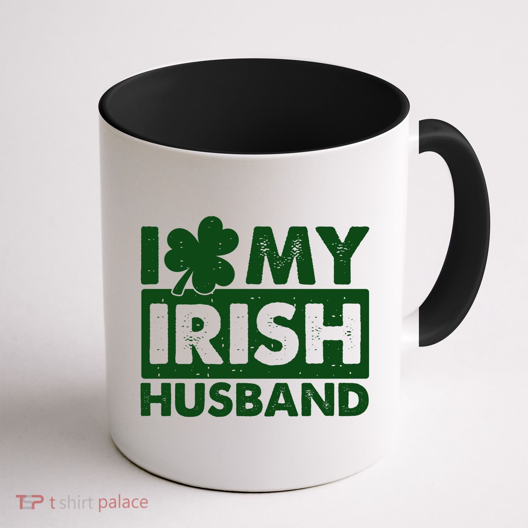 Funny St Patrick's Day I Love My Irish Husband Lucky Shamrock Clover Coffee Mug