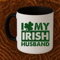 Funny St Patrick's Day I Love My Irish Husband Lucky Shamrock Clover Coffee Mug thumb 2