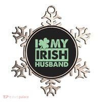 Funny St Patrick's Day I Love My Irish Husband Lucky Shamrock Clover Ornament thumb 0