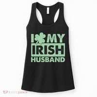 Funny St Patrick's Day I Love My Irish Husband Lucky Shamrock Clover Women's Tank Top thumb 0