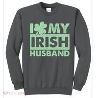 Funny St Patrick's Day I Love My Irish Husband Lucky Shamrock Clover Sweatshirt thumb 0
