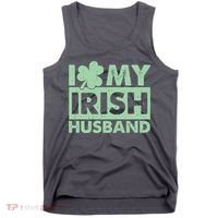 Funny St Patrick's Day I Love My Irish Husband Lucky Shamrock Clover Tank Top thumb 0