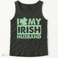 Funny St Patrick's Day I Love My Irish Husband Lucky Shamrock Clover Tank Top thumb 2