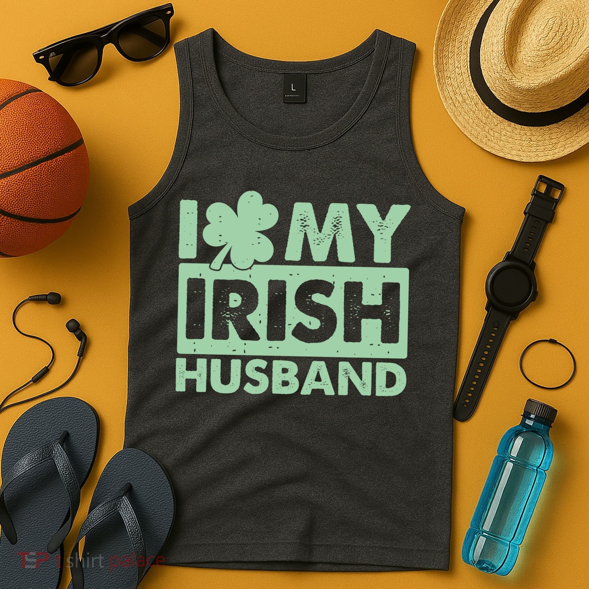 Funny St Patrick's Day I Love My Irish Husband Lucky Shamrock Clover Tank Top