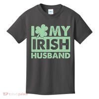 Funny St Patrick's Day I Love My Irish Husband Lucky Shamrock Clover Kids T-Shirt thumb 0