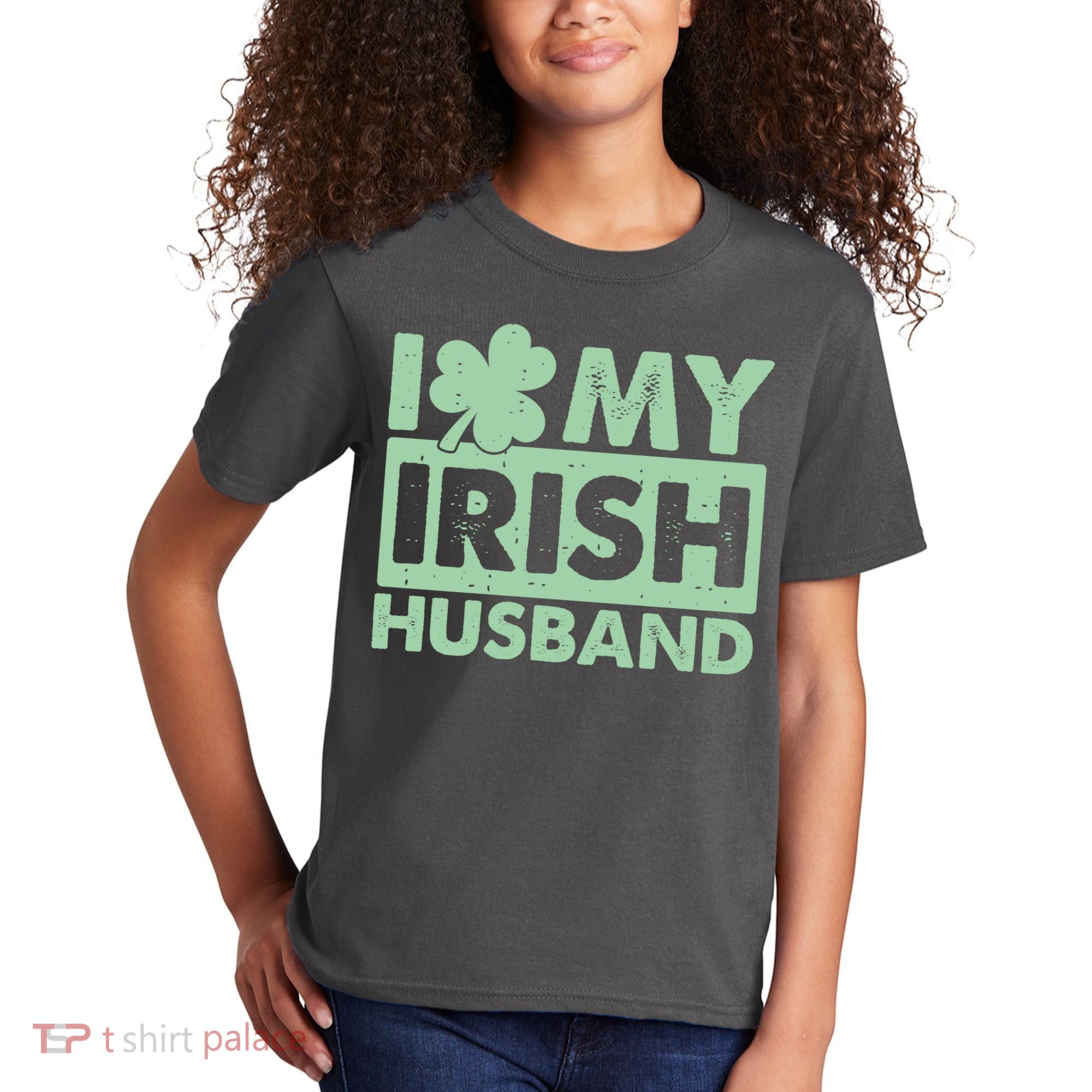 Funny St Patrick's Day I Love My Irish Husband Lucky Shamrock Clover Kids T-Shirt