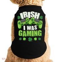 Funny St Patrick's Day Irish I Was Gaming Doggie Tank thumb 0