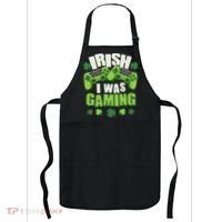 Funny St Patrick's Day Irish I Was Gaming Apron thumb 0
