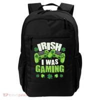 Funny St Patrick's Day Irish I Was Gaming Backpack thumb 0