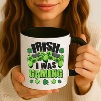 Funny St Patrick's Day Irish I Was Gaming Coffee Mug thumb 3