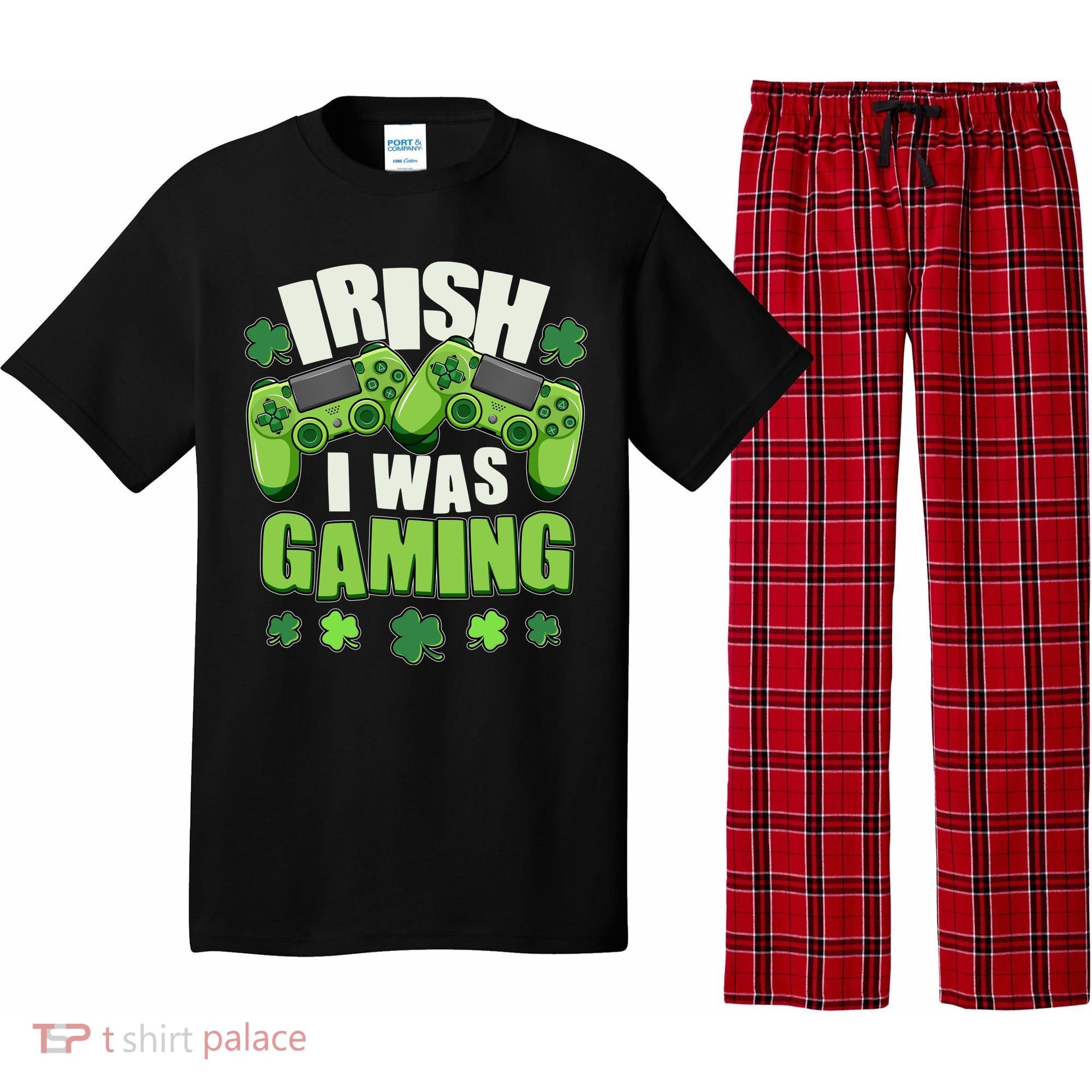 Funny St Patrick's Day Irish I Was Gaming Pajama Set