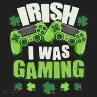 Funny St Patrick's Day Irish I Was Gaming Hat thumb 2