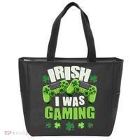 Funny St Patrick's Day Irish I Was Gaming Tote Bag thumb 0