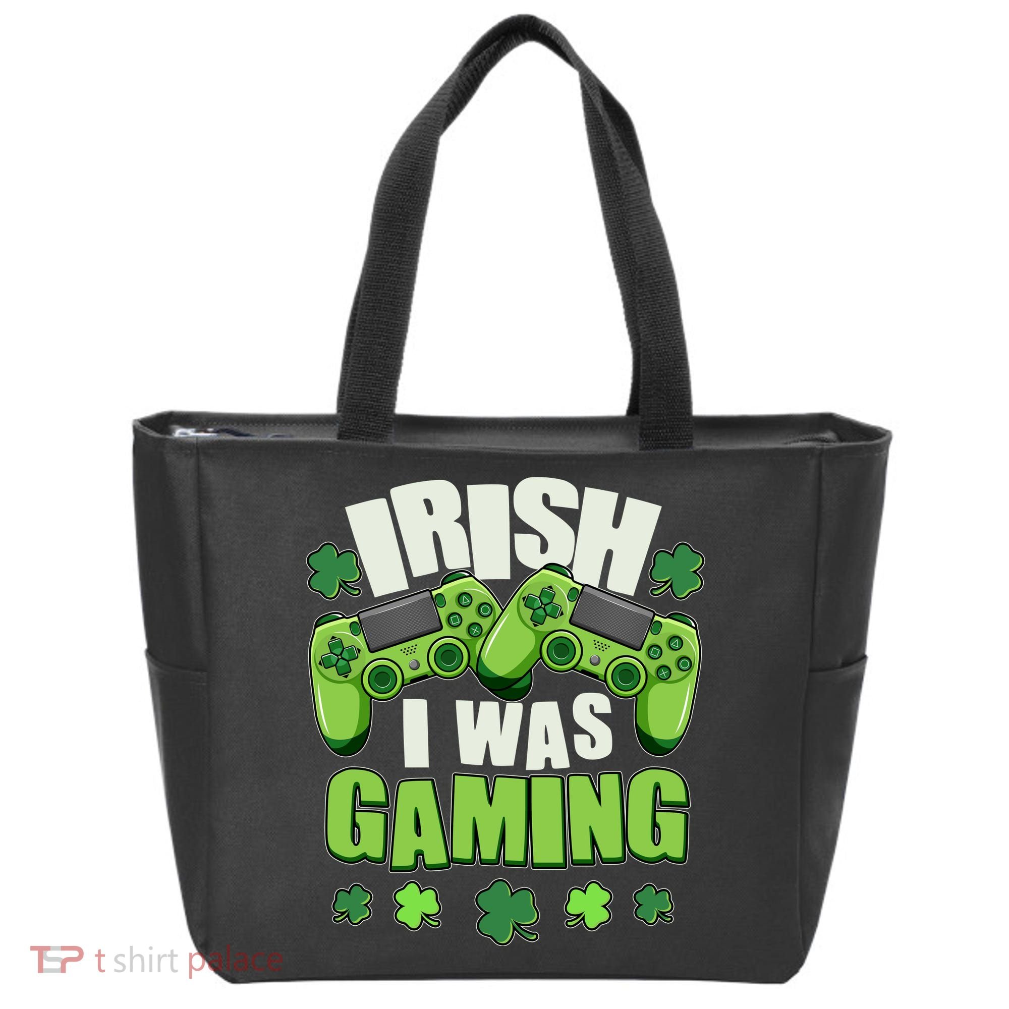Funny St Patrick's Day Irish I Was Gaming Tote Bag