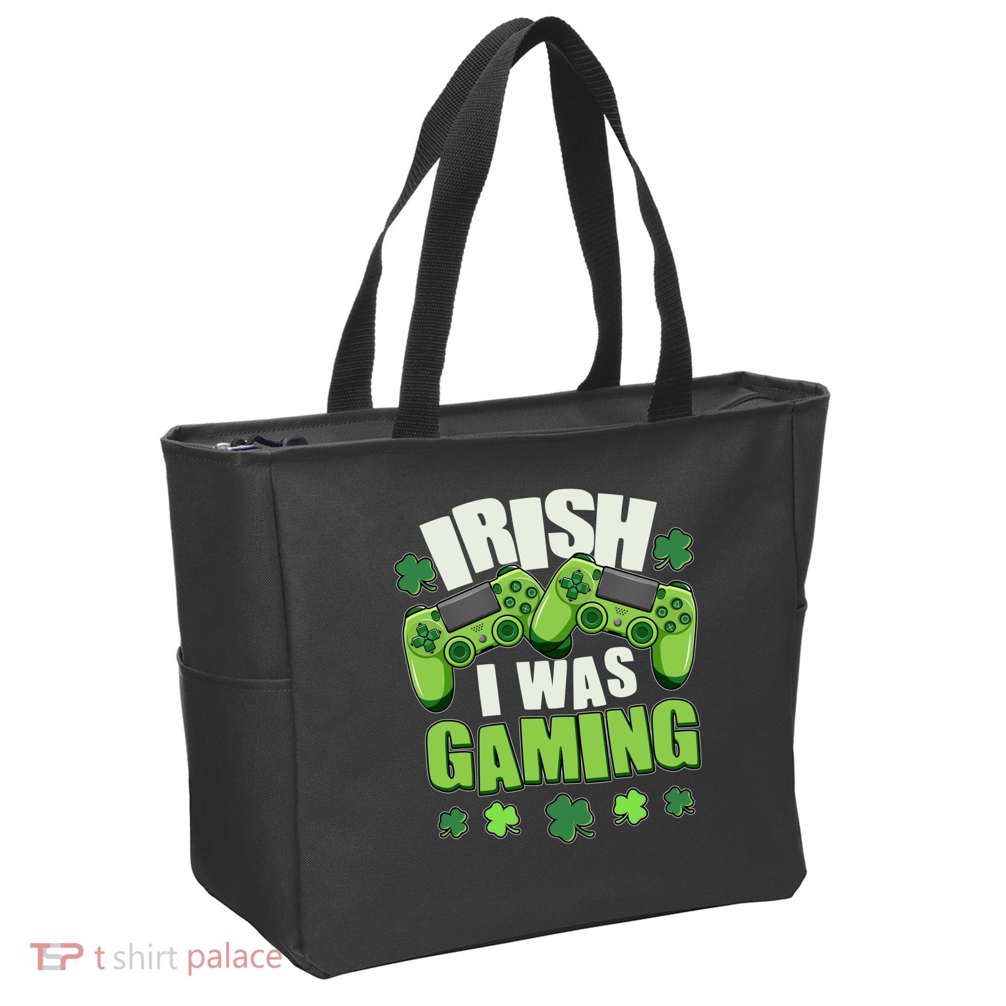 Funny St Patrick's Day Irish I Was Gaming Tote Bag