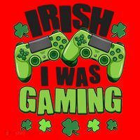 Funny St Patrick's Day Irish I Was Gaming Santa Hat thumb 1