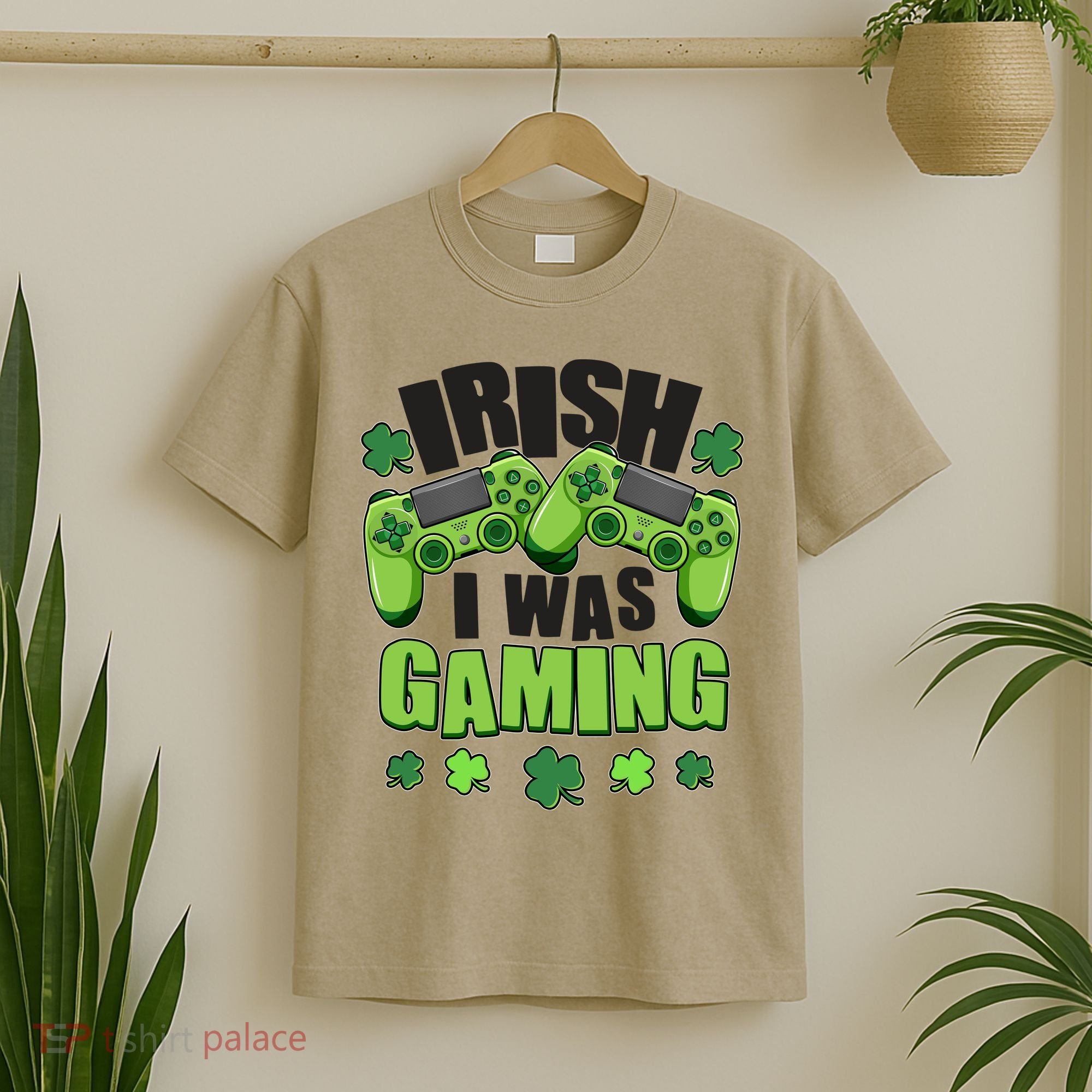 Funny St Patrick's Day Irish I Was Gaming T-Shirt