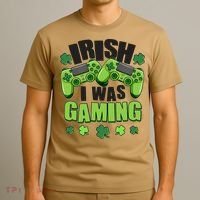 Funny St Patrick's Day Irish I Was Gaming T-Shirt thumb 3