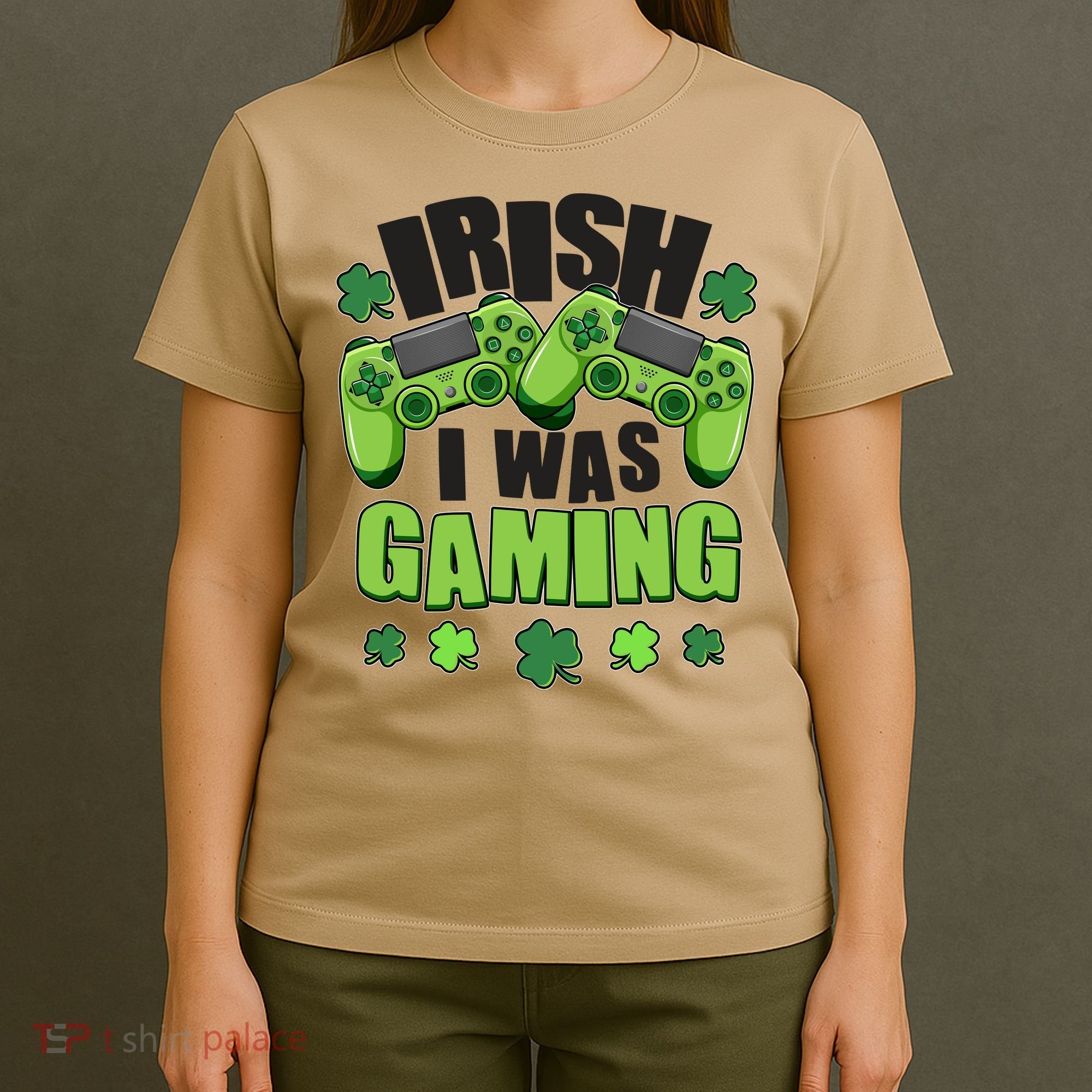 Funny St Patrick's Day Irish I Was Gaming T-Shirt