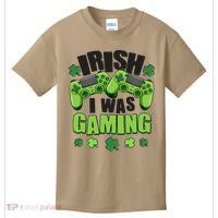 Funny St Patrick's Day Irish I Was Gaming Kids T-Shirt thumb 0