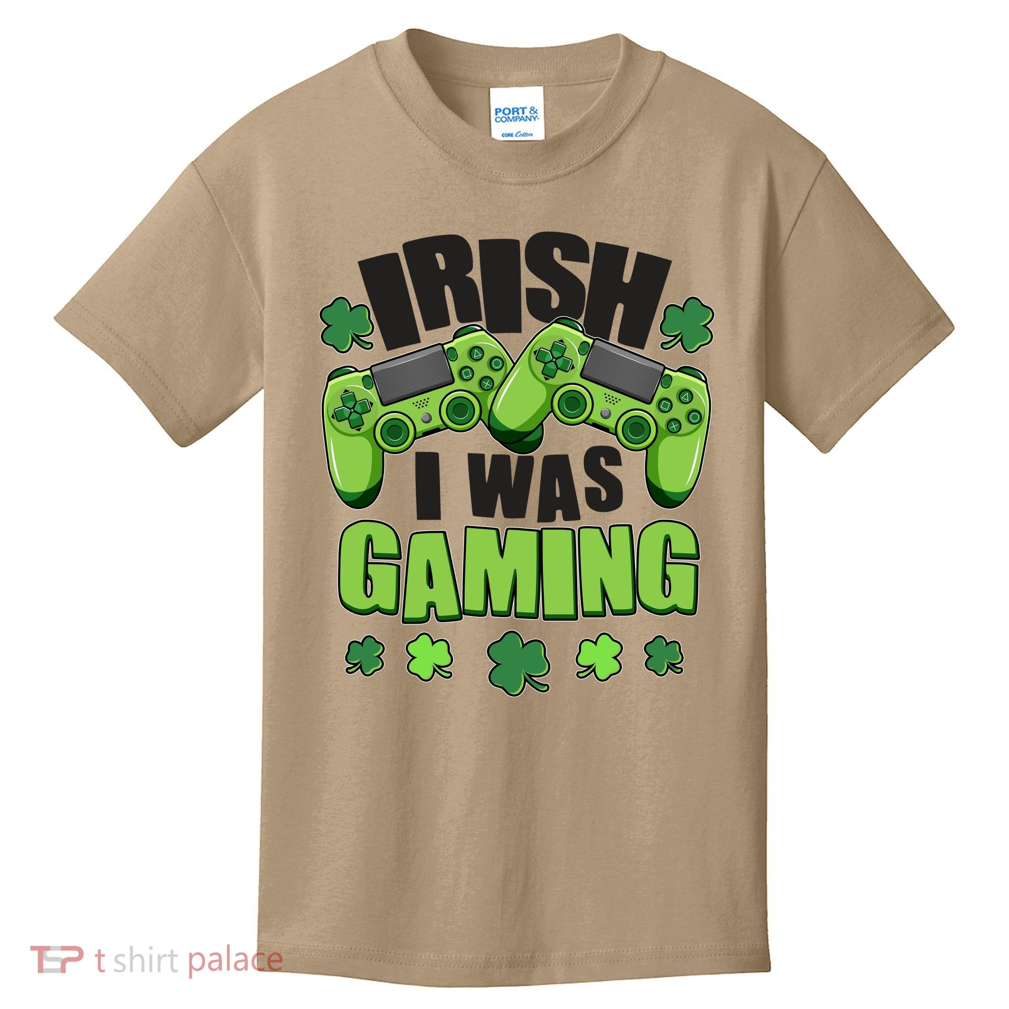 Funny St Patrick's Day Irish I Was Gaming Kids T-Shirt