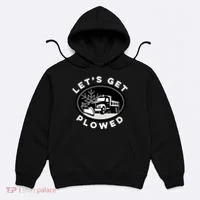 Funny Snow Plow Let's Get Plowed Drinking Snow Day Hoodie thumb 0