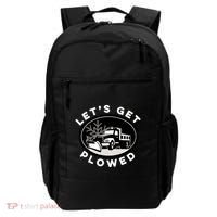 Funny Snow Plow Let's Get Plowed Drinking Snow Day Backpack thumb 0