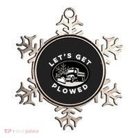 Funny Snow Plow Let's Get Plowed Drinking Snow Day Ornament thumb 0