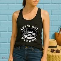 Funny Snow Plow Let's Get Plowed Drinking Snow Day Women's Tank Top thumb 2