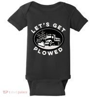 Funny Snow Plow Let's Get Plowed Drinking Snow Day Baby Bodysuit thumb 0