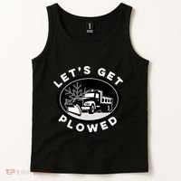 Funny Snow Plow Let's Get Plowed Drinking Snow Day Tank Top thumb 2